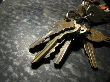 Free Stock Photo: Closeup of keys on a ring