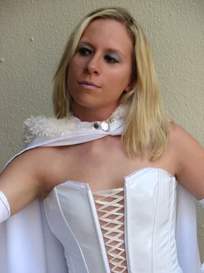 Free Stock Photo: Beautiful blonde in white super hero costume at Dragoncon 2008