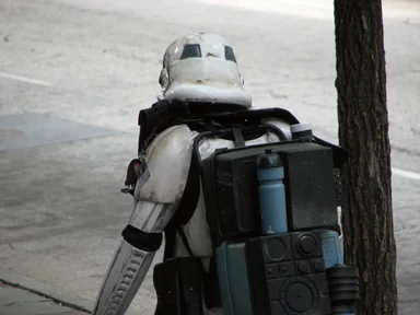 Free Stock Photo: Stormtrooper costume walking down street at Dragoncon 2008