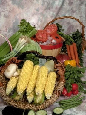 Free Stock Photo: A basket of various vegetables