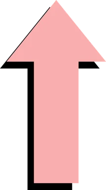 Free Stock Photo: Illustration of a pink up arrow with a shadow