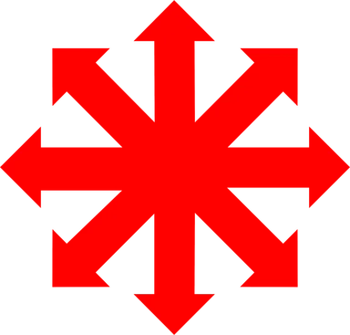 Free Stock Photo: Illustration of a multi-directional red arrow