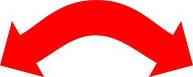 Free Stock Photo: Illustration of a curved horizontal red arrow