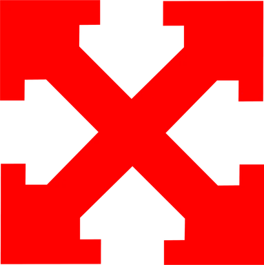 Free Stock Photo: Illustration of a four-way red arrow