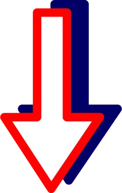 Free Stock Photo: Illustration of a red down arrow