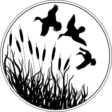 Free Stock Photo: Illusted silhouette of ducks flying