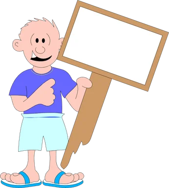 Free Stock Photo: Illustration of a man holding a blank sign