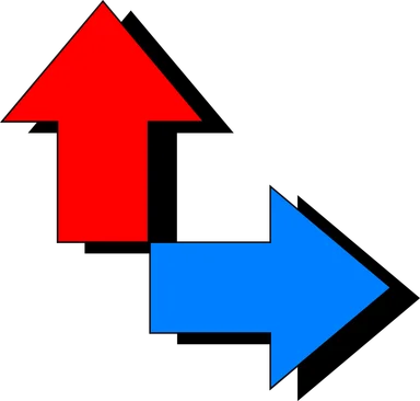 Free Stock Photo: Illustration of red and blue arrows