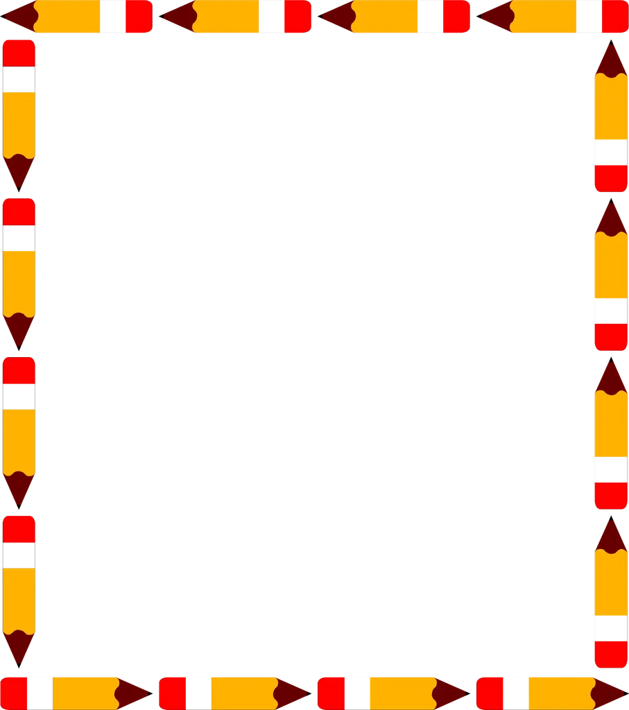 Illustration of a blank pencil frame border : Free Stock Photo