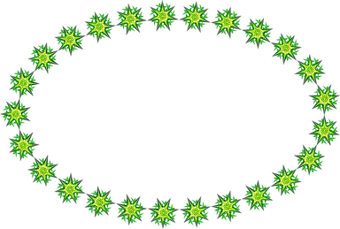 Free Stock Photo: Illustration of a ring of green and yellow stars