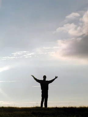 Free Stock Photo: Man reaching the sky