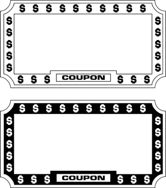 Free Stock Photo: Illustration of blank coupon frames