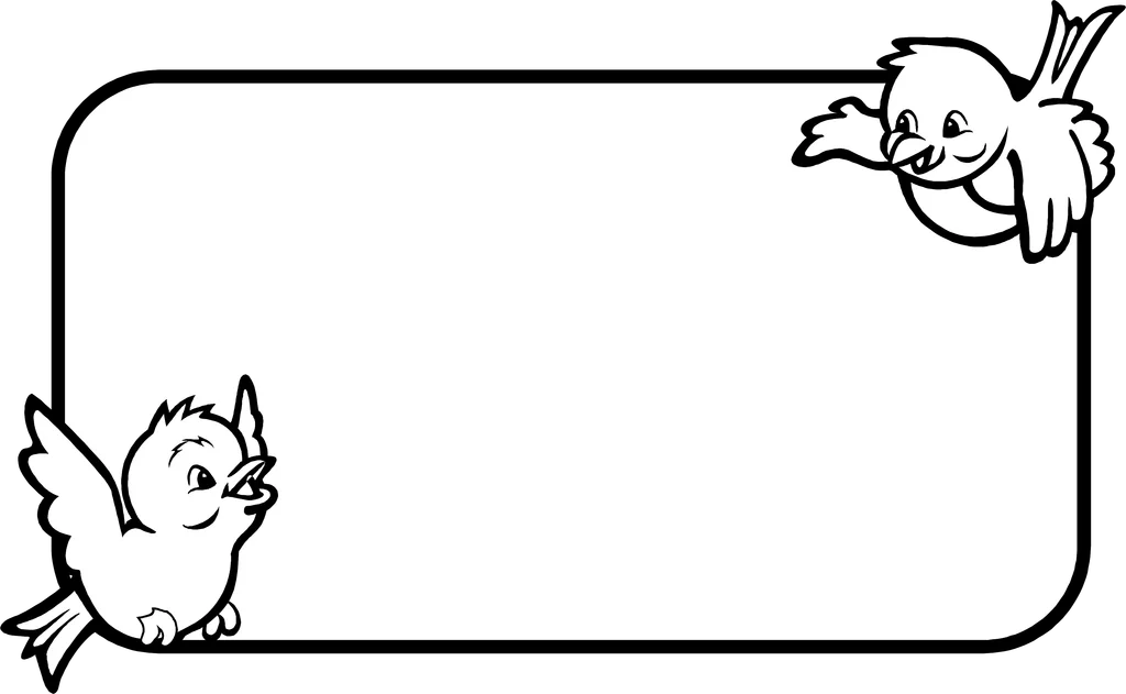 Illustration of a blank frame with birds : Free Stock Photo