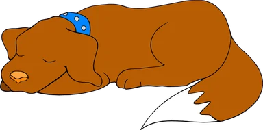 Free Stock Photo: Illustration of a brown dog sleeping