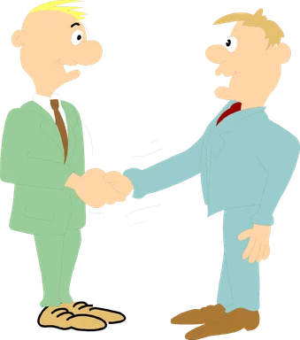 Free Stock Photo: Illustration of a pair of business men shaking hands