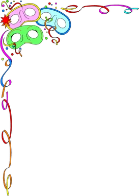 Free Stock Photo: Illustration of an upper left frame corner of party masks