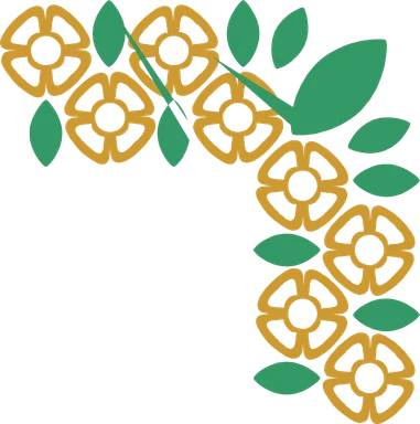 Free Stock Photo: Illustration of an upper right frame corner of yellow flowers