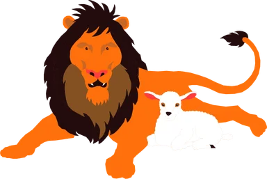 Free Stock Photo: Illustration of a lion and a lamb