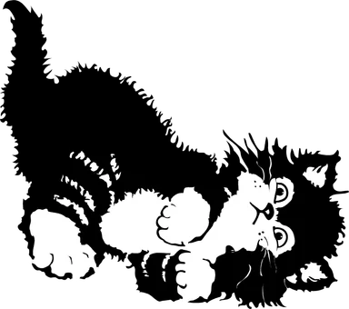 Free Stock Photo: Illustration of a kitten playing