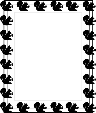 Free Stock Photo: Illustration of a blank frame border of squirrels