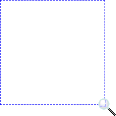 Free Stock Photo: Illustration of a blank frame border with a magnifying glass
