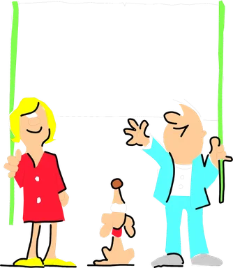 Free Stock Photo: Illustration of a man and woman holding a blank banner