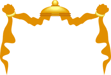 Free Stock Photo: Illustration of a blank golden tent frame