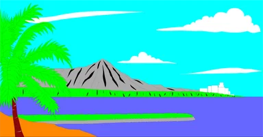 Free Stock Photo: Illustration of Diamond Head volacano in Hawaii