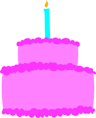 Free Stock Photo: Illustration of a purple birthday cake
