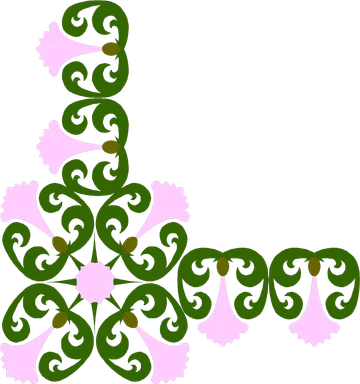 Free Stock Photo: Illustration of a lower left frame corner with pink flowers