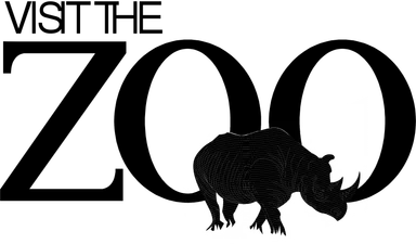 Free Stock Photo: Illustration of zoo promotional text with a rhino