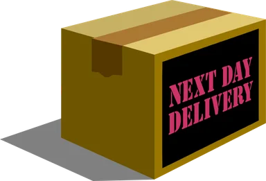 Free Stock Photo: Illustration of a next day delivery package