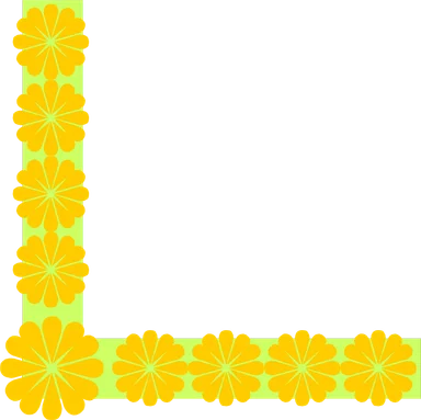 Free Stock Photo: Illustration of a yellow flowered lower left frame corner