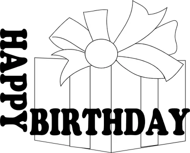 Free Stock Photo: Illustration of a present with happy birthday text