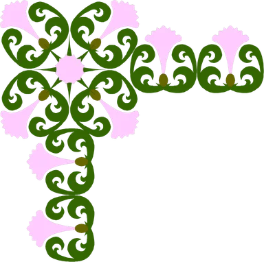 Free Stock Photo: Illustration of an upper left frame corner with purple flowers