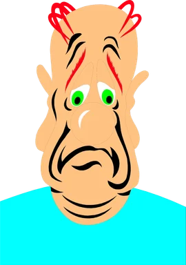 Free Stock Photo: Illustration of a sad cartoon man