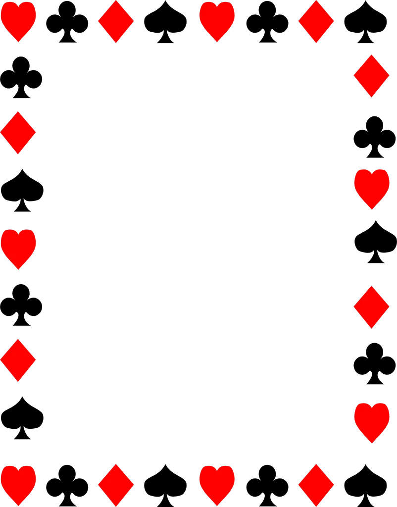 Illustration of a blank frame of card suits : Free Stock Photo