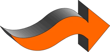 Free Stock Photo: Illustration of a 3d curved right arrow