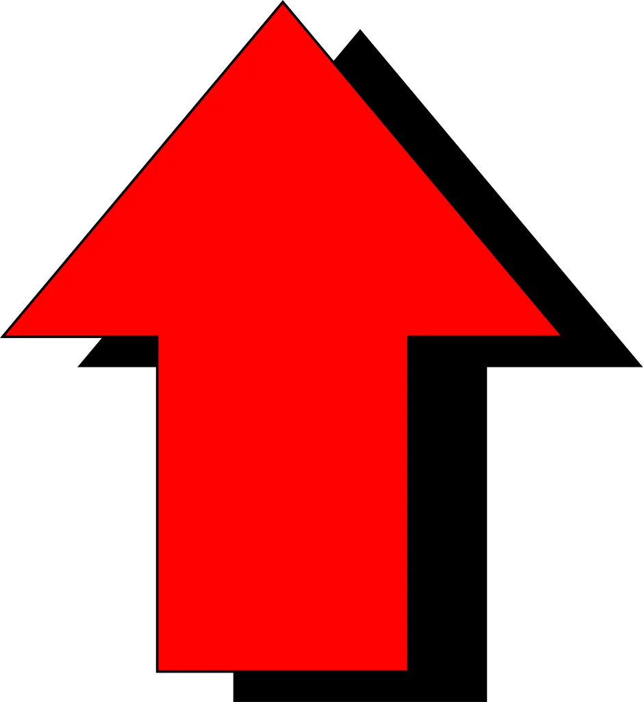 Illustration of a red up arrow : Free Stock Photo