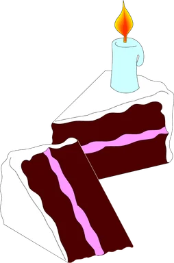 Free Stock Photo: Illustration of birthday cake slices