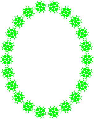 Free Stock Photo: Illustration of a blank frame border of green shapes