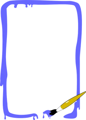 Free Stock Photo: Illustration of a blank painted frame and paint brush