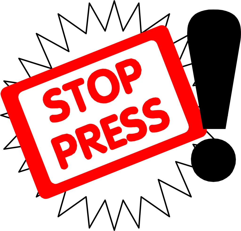 Illustration of stop the press text : Free Stock Photo