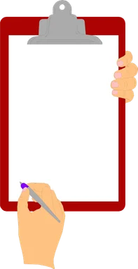 Free Stock Photo: Illustration of hands holding a blank clipboard