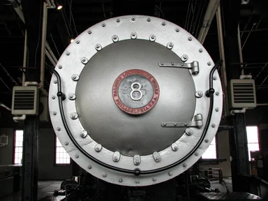 Free Stock Photo: Closeup of the front of a steam locomotive