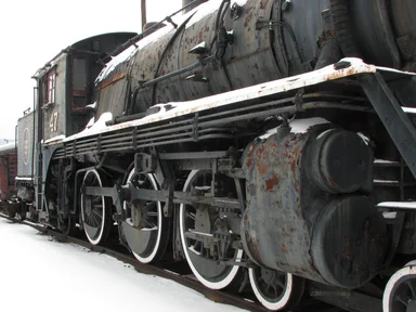 Free Stock Photo: A snow covered steam locomotive