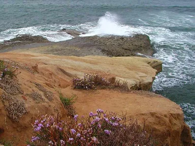 Free Stock Photo: Ocean waves crashing on a rock