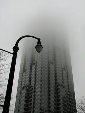 Free Stock Photo: A skyscraper covered in fog