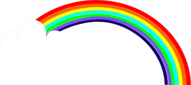 Free Stock Photo: Illustration of a rainbow and a cloud