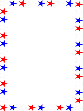 Free Stock Photo: Illustration of a blank frame border of red white and blue stars